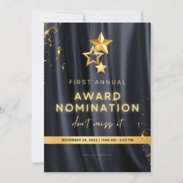 Primera invitación anual de premio Tarjeta editabl