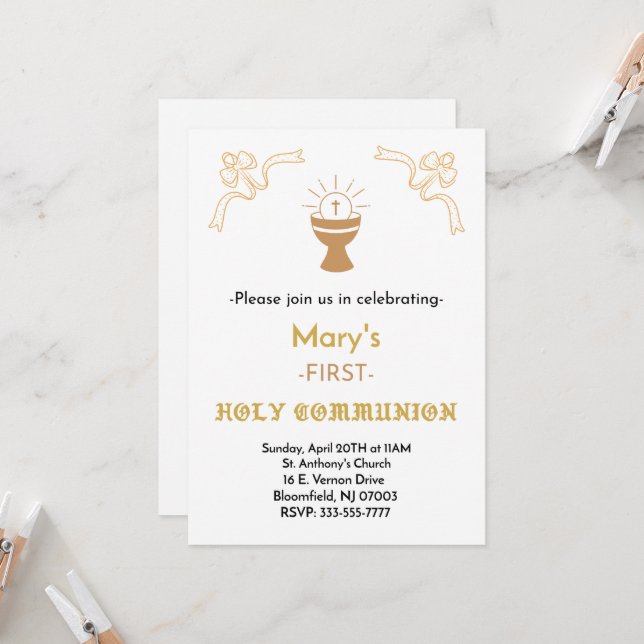 PRIMERA INVITACIÓN CLÁSICA SANTA DE LA COMUNIÓN (Anverso/Reverso In Situ)