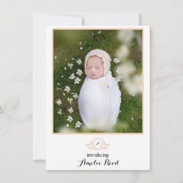 Primera Invitación de bebé, foto de caballo rosado