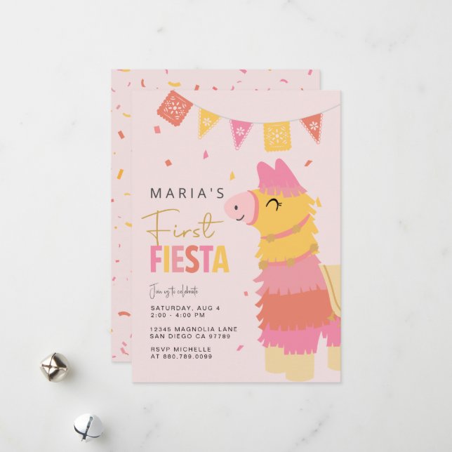 Primera invitación de cumpleaños a Chica de Fiesta (Anverso/Reverso In Situ)