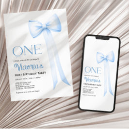 Primera invitación de cumpleaños, Blue Coquette Bo