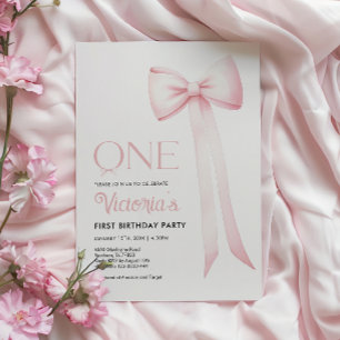 Primera invitación de cumpleaños, Coquette Rosa Bo