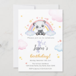 Primera invitación de cumpleaños - Cute Panda con 