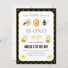 Primera invitación de cumpleaños de abeja