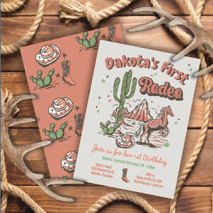 Primera invitación de cumpleaños de Cowboy Cowgirl
