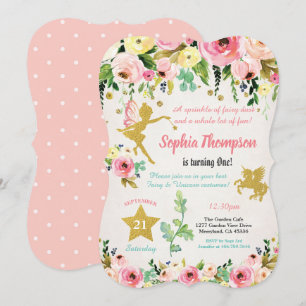 Primera invitación de cumpleaños de Fairy y Unicor