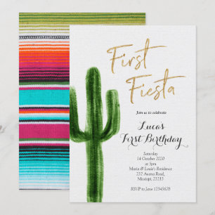 Primera invitación de cumpleaños de Fiesta Cactus