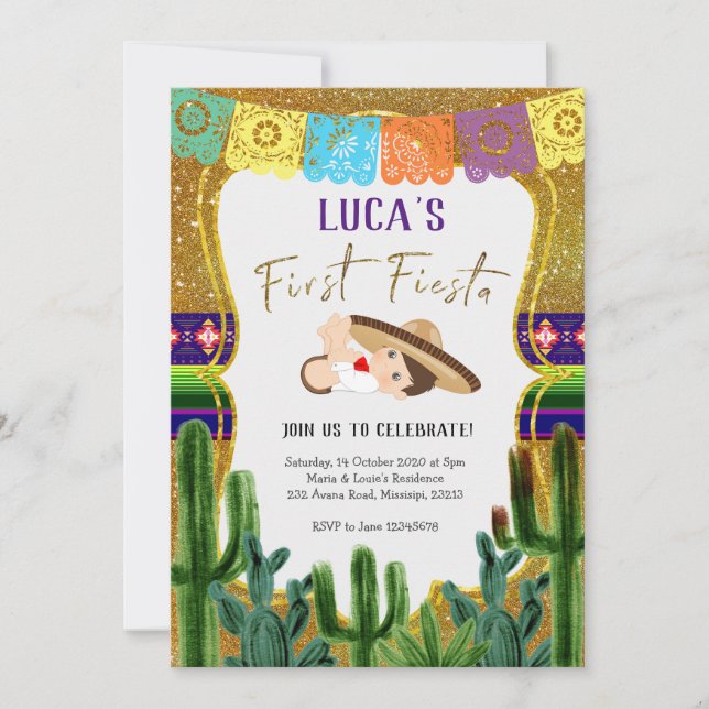 Primera invitación de cumpleaños de Fiesta Charro  (Anverso)