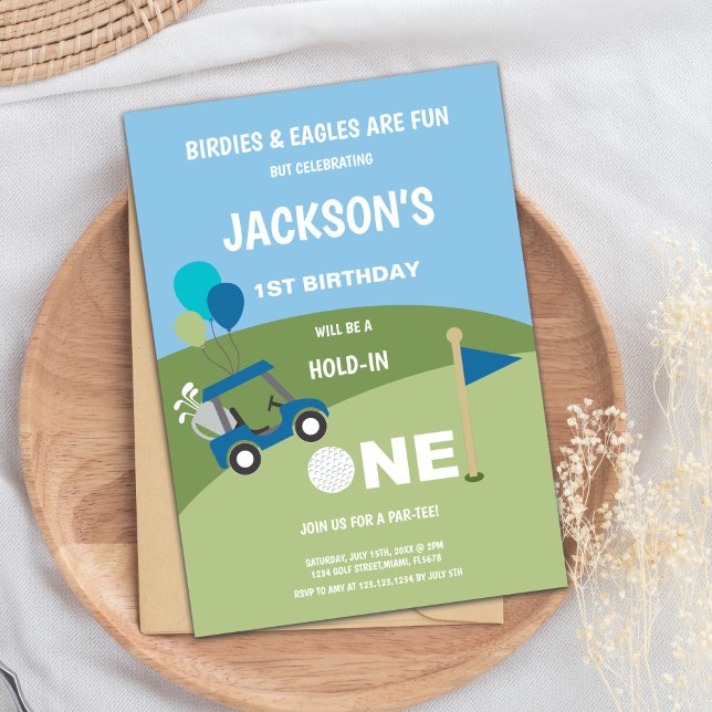 Primera invitación de cumpleaños de golf (First Golf Birthday Invitations)