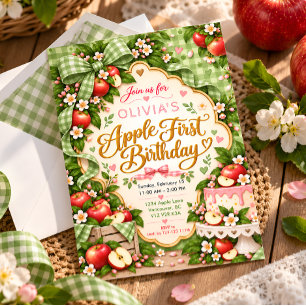 Primera Invitación de Cumpleaños de Manzana