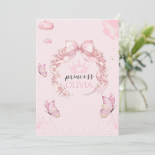 Primera invitación de cumpleaños de mariposa rosa 
