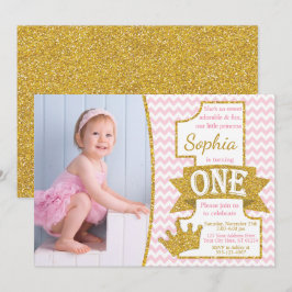 Primera invitación de cumpleaños de Princesa| Rosa