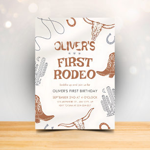 Primera invitación de cumpleaños de Rodeo para boy