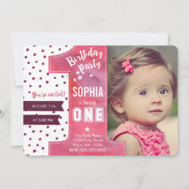 Primera Invitación de Cumpleaños Niña Acuarela