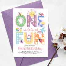 Primera Invitación de Cumpleaños Niña, Uno es much