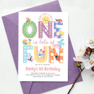 Primera Invitación de Cumpleaños Niña, Uno es much