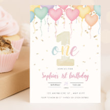 Primera invitación de cumpleaños - Pastel 5x7