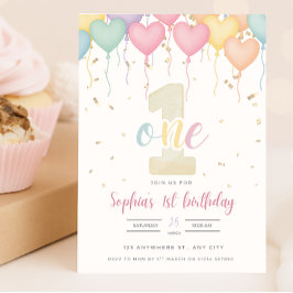 Primera invitación de cumpleaños - Pastel 5x7