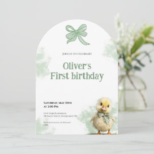 Primera Invitación de Cumpleaños Pato Lazo Cumplea