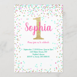 Primera invitación de cumpleaños Primer Chica invi