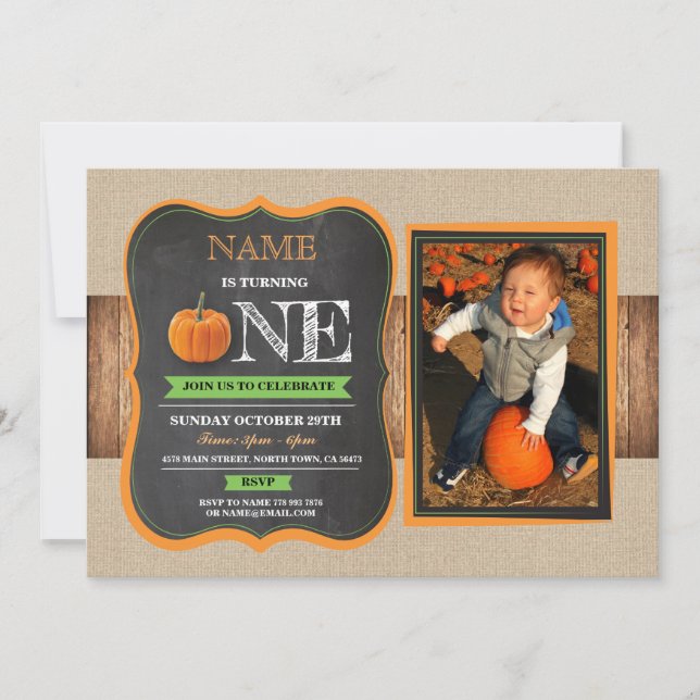 Primera invitación de cumpleaños primer Fiesta fot (Anverso)