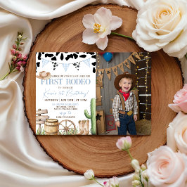 Primera Invitación de Cumpleaños Rodeo con Foto