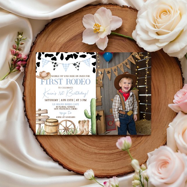 Primera Invitación de Cumpleaños Rodeo con Foto (Subido por el creador)