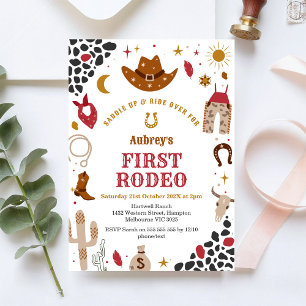 Primera Invitación de Cumpleaños Rodeo Cowboy West