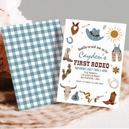 Primera Invitación de Cumpleaños Rodeo Western Vaq