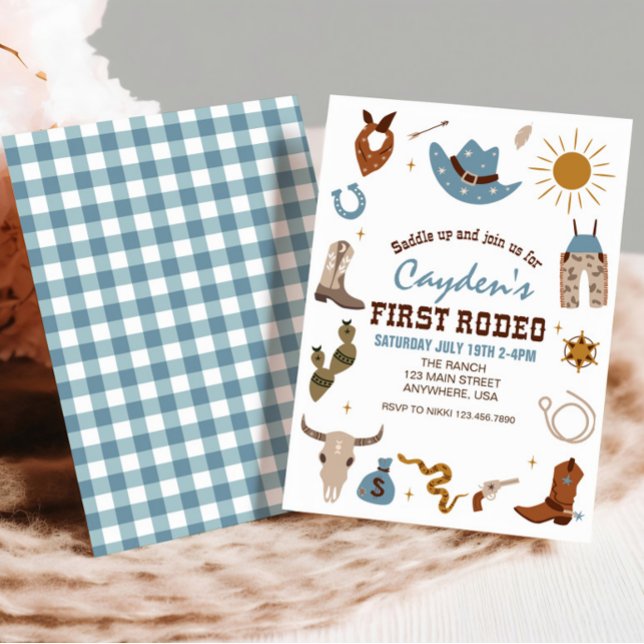 Primera Invitación de Cumpleaños Rodeo Western Vaq (Subido por el creador)