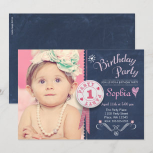 Primera Invitación de Fiesta de Cumpleaños Niña Pi