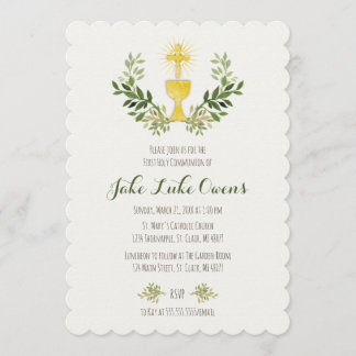 Primera invitación de la comunión de la acuarela