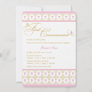 Primera invitación de la comunión del chica
