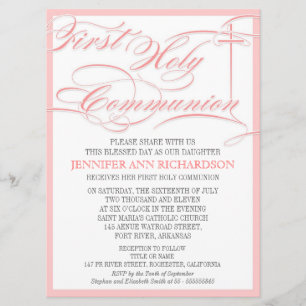 Primera invitación de la comunión del chica -