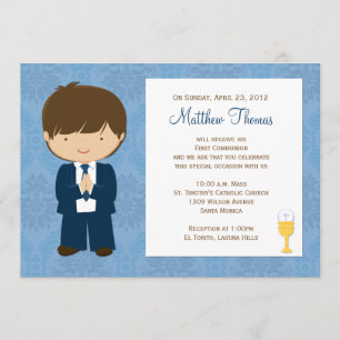 Primera invitación de la comunión para el muchacho