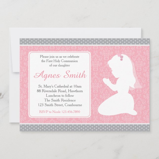 Primera invitación de la comunión/primero comunión (Anverso)