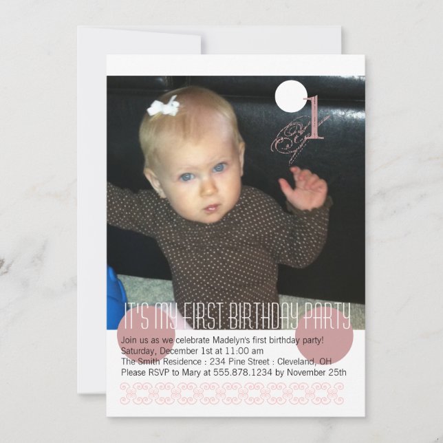 Primera invitación de la fiesta de cumpleaños de (Anverso)