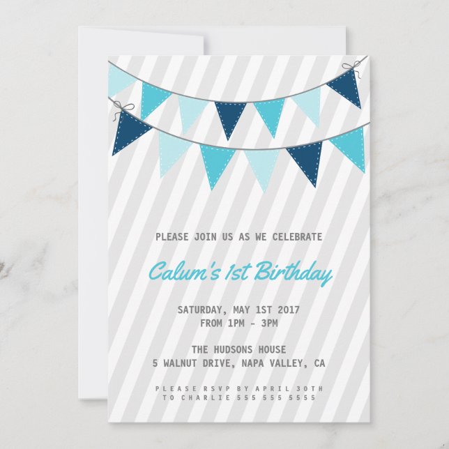 Primera invitación de la fiesta de cumpleaños del (Anverso)