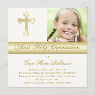 Primera invitación de la foto de la comunión santa