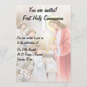Primera invitación del chica de la comunión santa