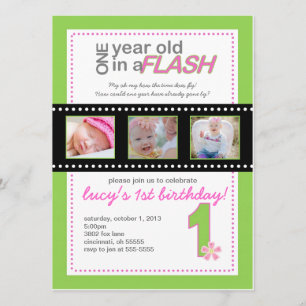 Primera invitación del cumpleaños con las fotos un