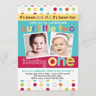 Primera invitación del cumpleaños de los gemelos