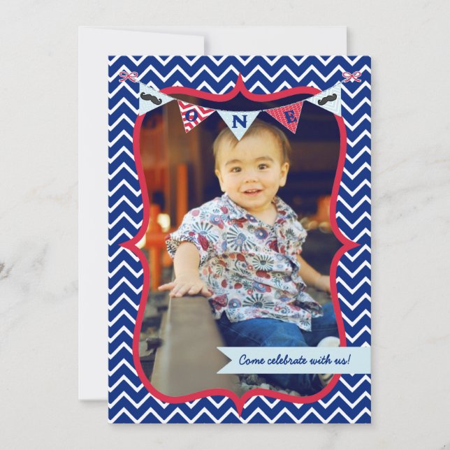 Primera invitación del cumpleaños del pequeño del (Anverso)