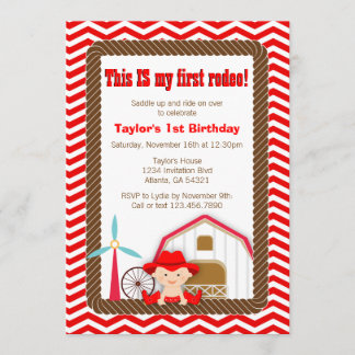 Primera invitación del cumpleaños del rodeo