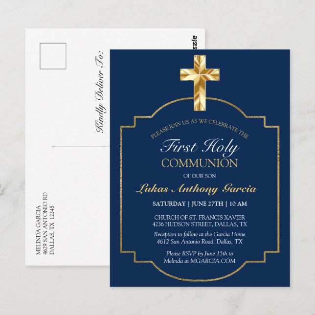 Primera invitación elegante de la Cruz de Oro de l (Anverso / Reverso)