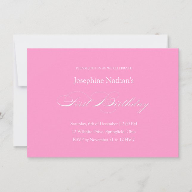 Primera invitación formal para bebé (Anverso)