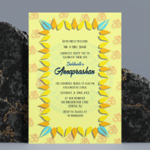 Primera invitación india de arroz "Annaprashan"