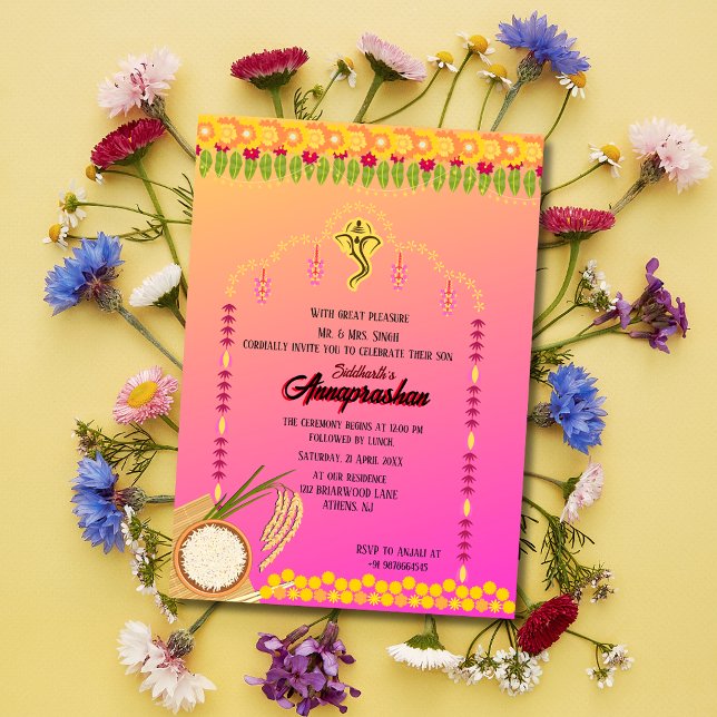 Primera invitación india de arroz "Annaprashan" (Subido por el creador)