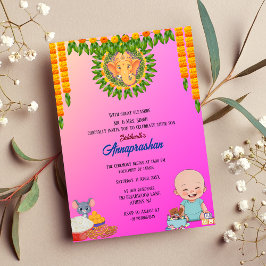 Primera invitación india de arroz "Annaprashan"