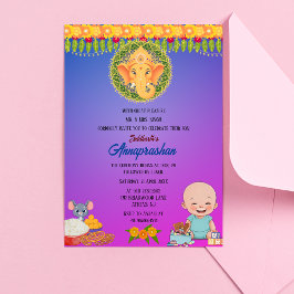 Primera invitación india de arroz "Annaprashan"